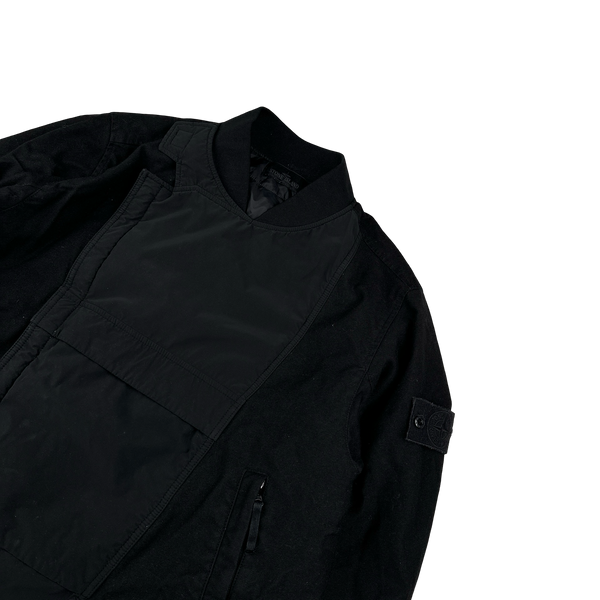 Stone Island 2019 Black Diagonal Wool Down Ghost Piece Jacket - XL