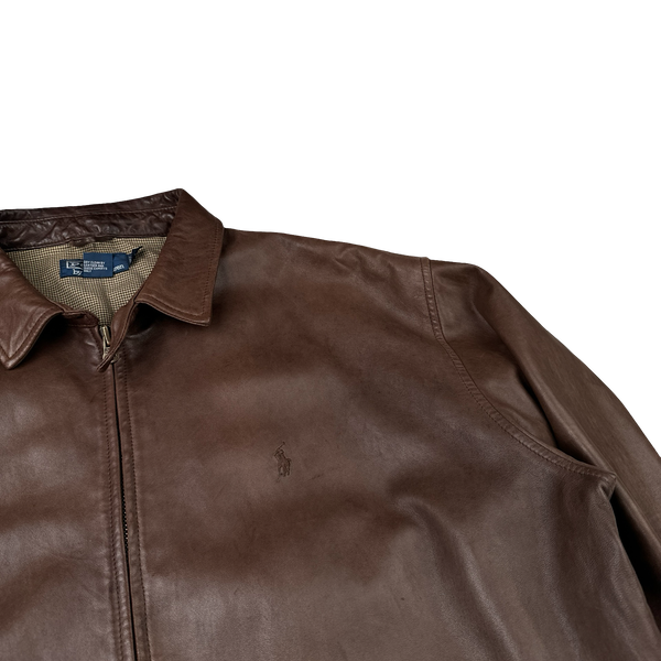 Ralph Lauren Brown Heavyweight Leather Jacket - XXL