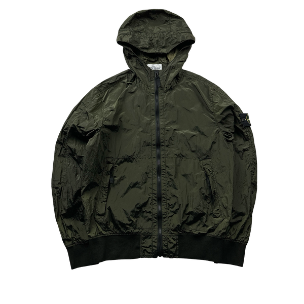 Stone Island 2018 Khaki Nylon Metal Watro Hooded Jacket - Medium