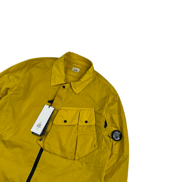 CP Company Yellow Chrome Nylon Zipped Overshirt - Medium