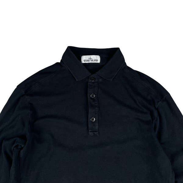 Stone Island 2020 Black Cotton Long Sleeve Polo Shirt - XL