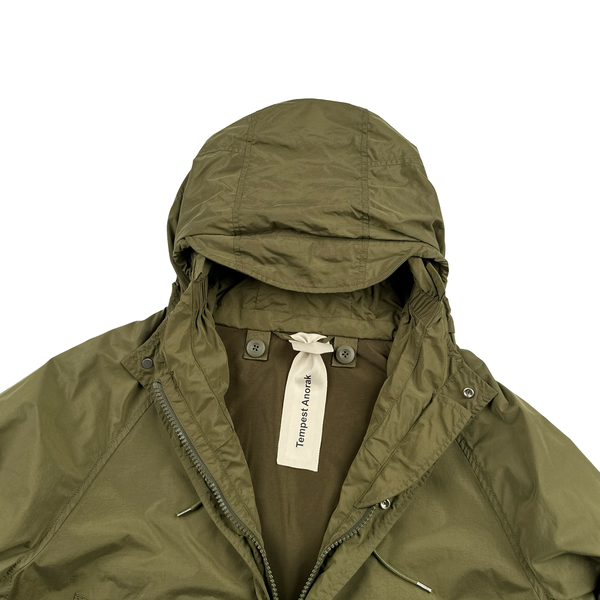Ten C Khaki Lightweight Multi Pocket Tempest Anorak Jacket - Large