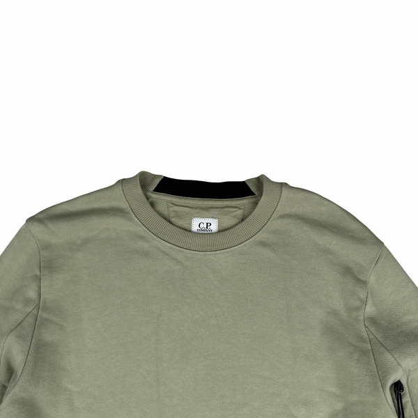 CP Company Green Cotton Lens Viewer Crewneck - Small