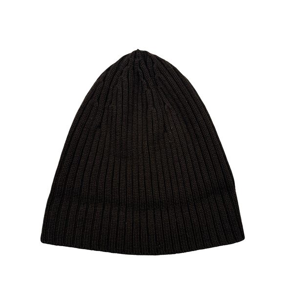 Prada Brown Tab Wool Spellout Beanie