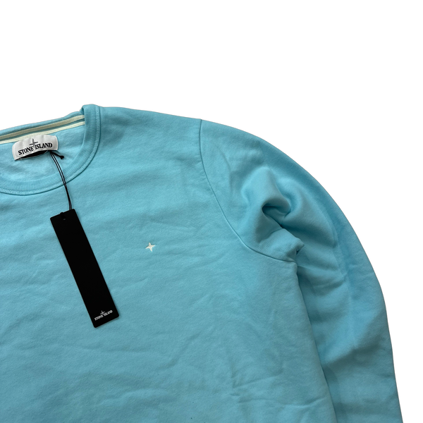 Stone Island Blue Compass Crewneck Jumper - Large