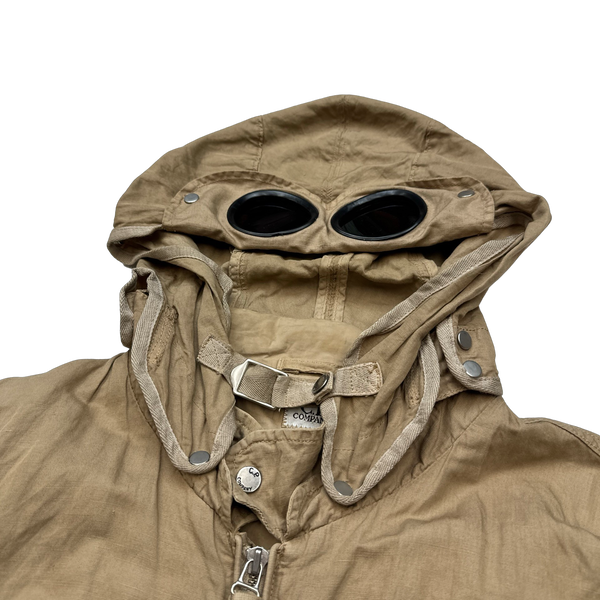 CP Company Vintage 2006 Khaki Cotton Lino Flax Metal Blend Jacket