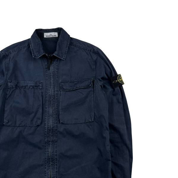 Stone Island 2018 Navy Cotton Zipped Overshirt - Medium