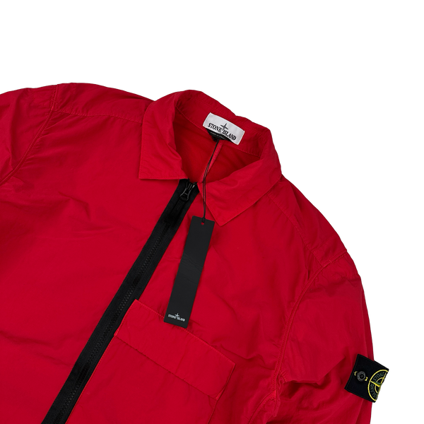 Stone Island 2022 Red Naslan Light Zipped Overshirt - Medium