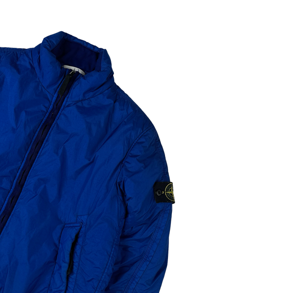 Stone Island 2015 Blue Crinkle Reps Padded Bomber Jacket - Large