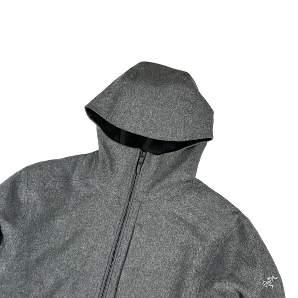 Arcteryx Cordova Grey Wool Zipped Hooded Jacket -