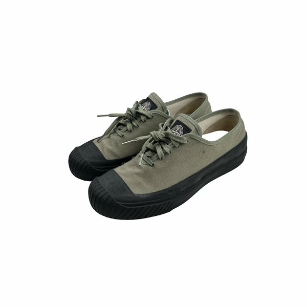 Stone Island x Diemme Beige Leather Trainers - UK 9.5