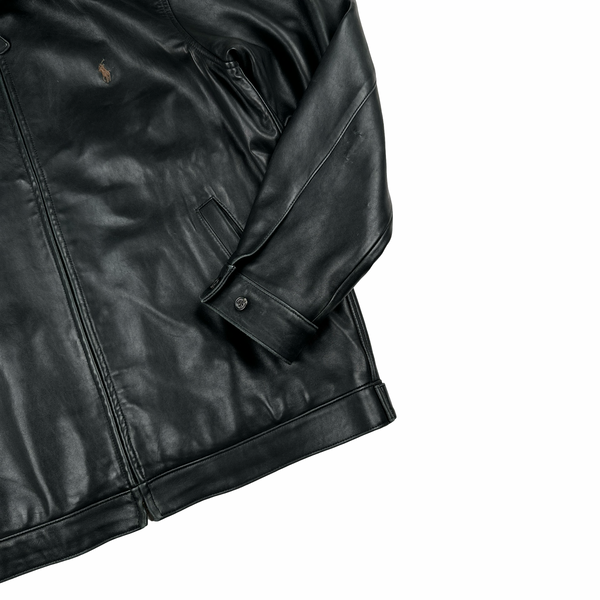 Ralph Lauren Black Heavyweight Leather Jacket - Medium
