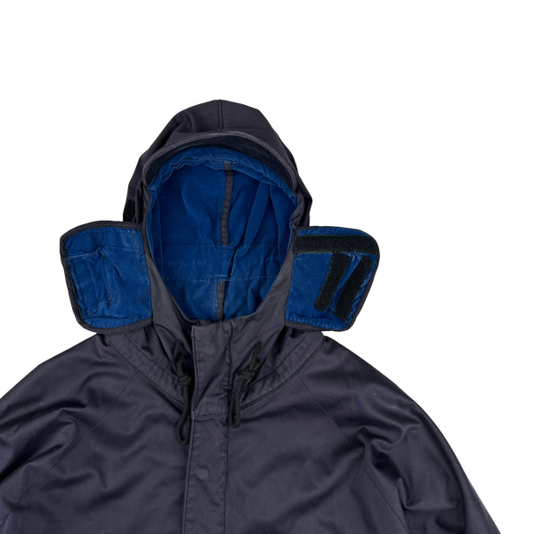 Stone Island 2004 Navy Raso Floccato Riot Mask Sniper Jacket - Large