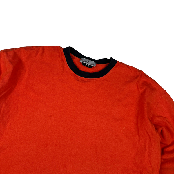 Stone Island 2023 Red/White Marina Back Spellout Jumper - XXL