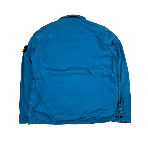 Stone Island 2018 Light Blue Cotton Zipped Overshirt - XL