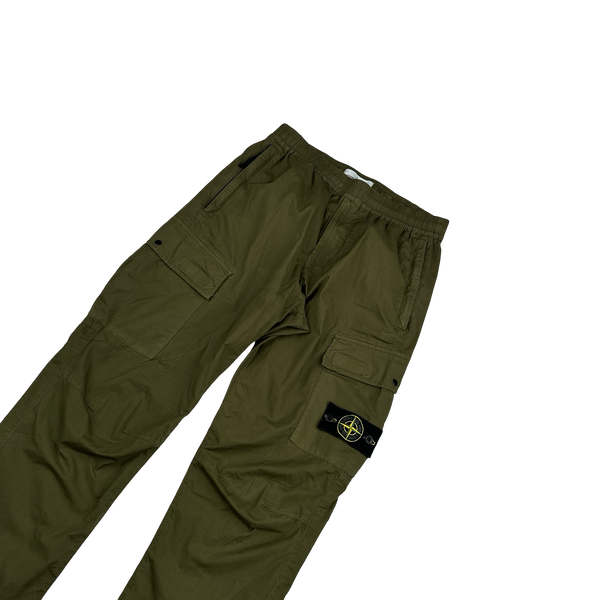 Stone Island 2021 Khaki Regular Tapered Cargo Trousers - 30"
