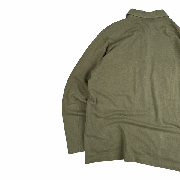 Stone Island Vintage 1998 Sage Green Long-sleeved Pullover Polo Shirt - Medium