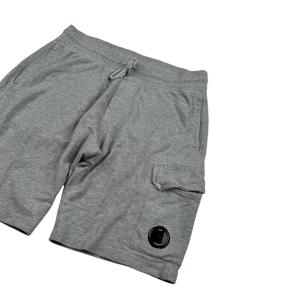 CP Company Grey Cotton Lens Viewer Shorts - Medium