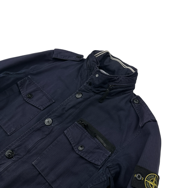 Stone Island 2012 Navy Army Tex Cotton 01 Multi Pocket Field Jacket - Medium