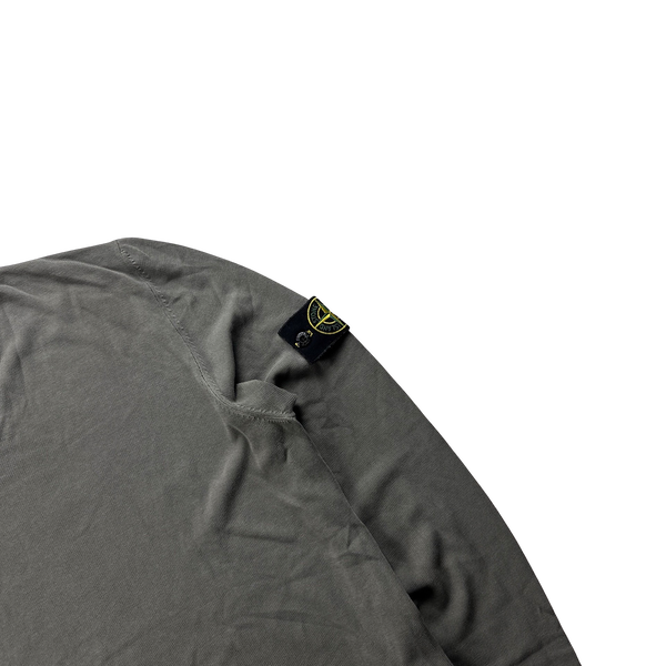Stone Island Light Grey V Neck Knit Jumper XL