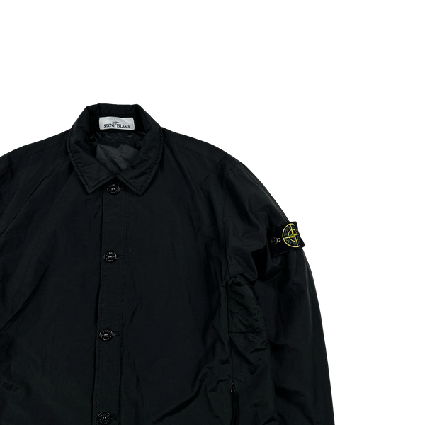 Stone Island 2021 Black Primaloft Lined Collared Coach Jacket - Medium