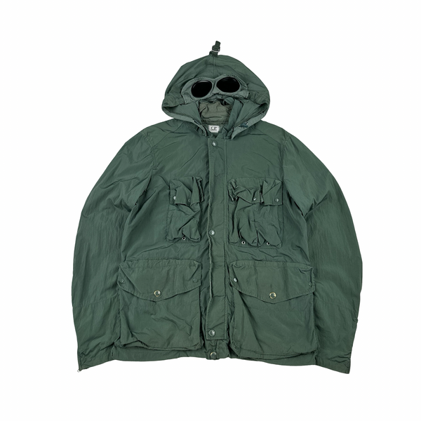 CP Company Teal Chrome Goggle Multi Pocket Jacket - Large