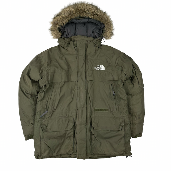 North Face Khaki Hyvent McMurdo Down Filled Parka Jacket - Large