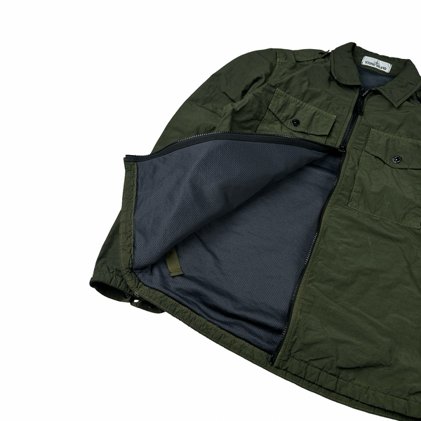 Stone Island 2020 Naslan Khaki Double Chest Pocket Overshirt - Small