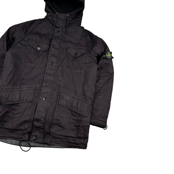 Stone Island 2005 Charcoal Vintage Lino Flax Dutch Rope Parka Jacket - Large