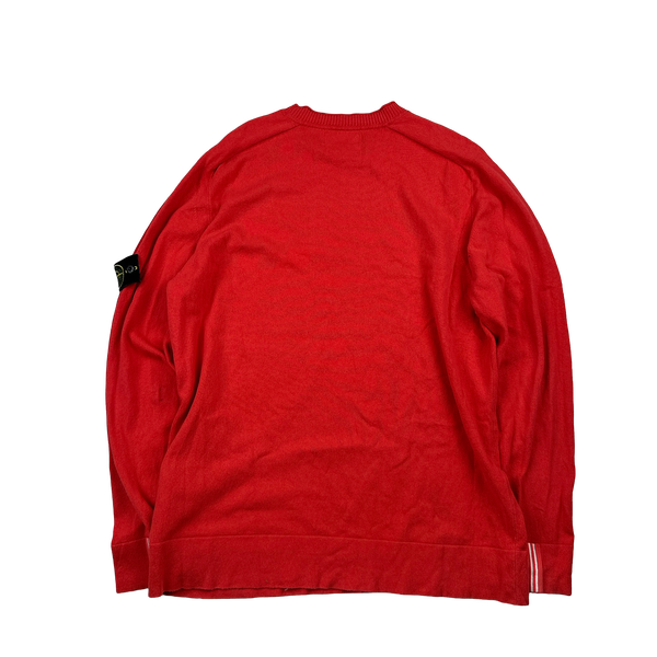Stone Island 2019 Red Lightweight Knitted Crewneck - XXL