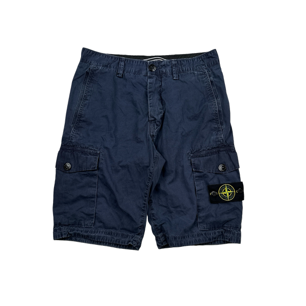 Stone Island 2017 Navy Cotton Cargo Shorts - 31"
