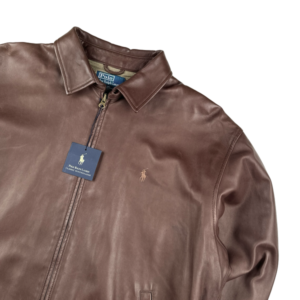 Ralph Lauren Brown Collar Leather Jacket - XL