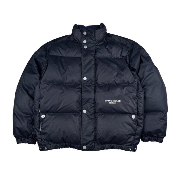 Stone Island Marina 2024 Nylon Ripstop Cover Down Spellout Puffer Jacket - Large