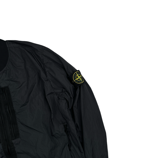 Stone Island 2017 Black Garment Dyed Crinkle Reps Jacket - Small