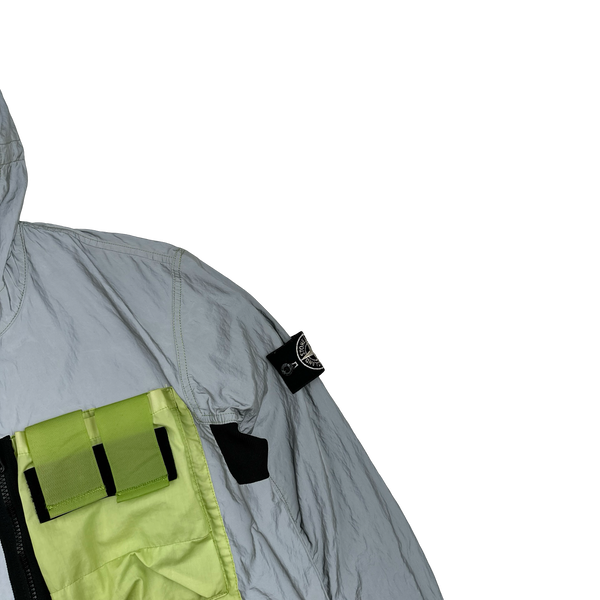 Stone Island 2017 Green Garment Dyed Plated Reflective Mussola Jacket - Large