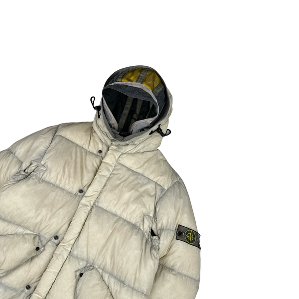 Stone Island 2009 Opaque Nylon Tela Down Dual Hood Jacket - Medium