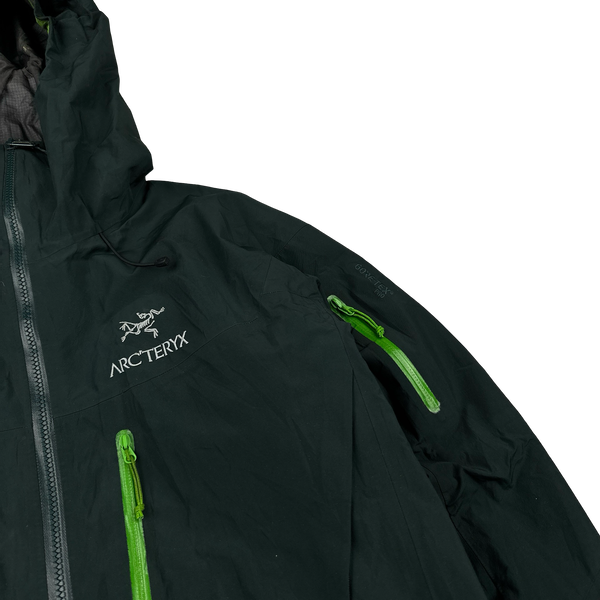 Arcteryx Green Lightweight Gore-tex Pro Zipped Hooded Jacket - Large