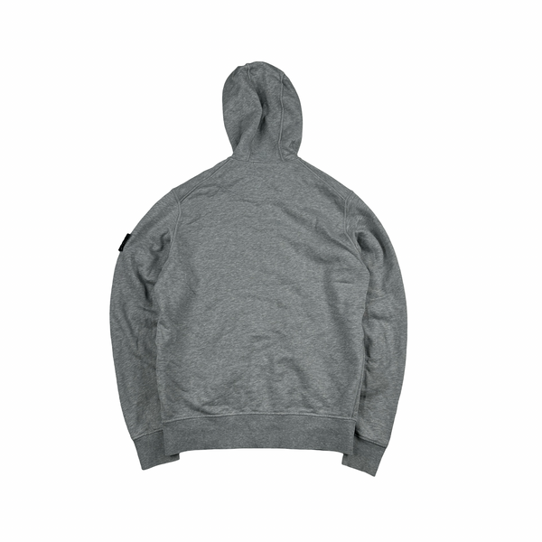 Stone Island Grey Cotton Zipped Hoodie - Medium