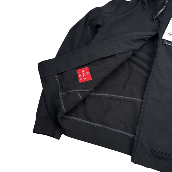 CP Company Black Soft Shell R Goggle Hooded Zipped Jacket - XXL