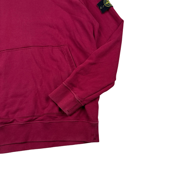 Stone Island 2018 Burgundy Cotton Pullover Hoodie - 3XL