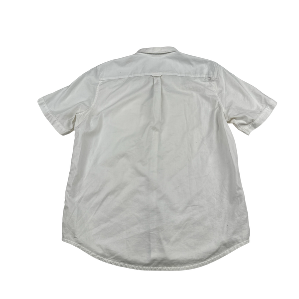 Fred Perry White Buttoned Short Sleeve Shirt - Large