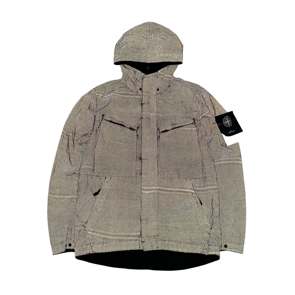 Stone Island 2016 Black Silver Pixel Reflective Hooded Jacket - Large