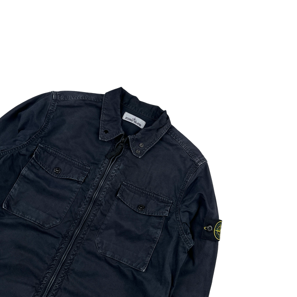 Stone Island 2015 Navy Thick Cotton Overshirt - Medium