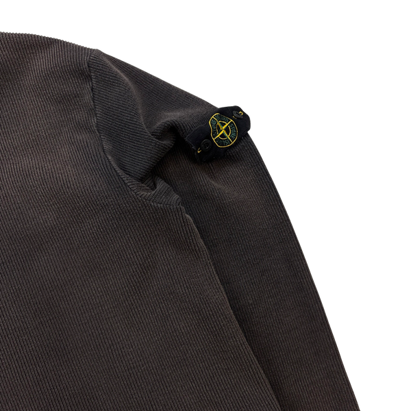 Stone Island 2002 Brown Ribbed Cotton Blend Crewneck Jumper - XL