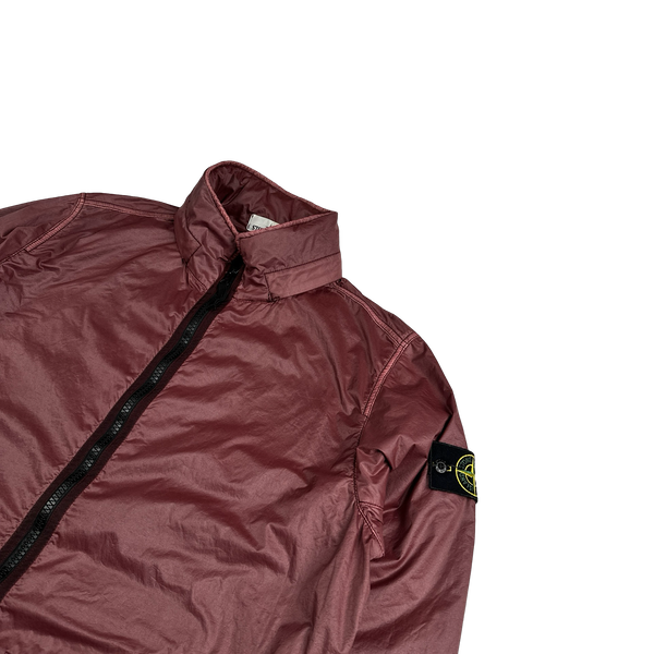 Stone Island 2019 Burgundy Lamy Flock Long Jacket - XL