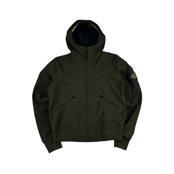 Stone Island 2011 Khaki Fleece Lined Soft Shell R Jacket - Medium