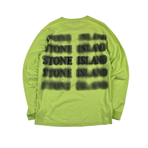 Stone Island 2019 Lime Green Graphic Long sleeve T Shirt -