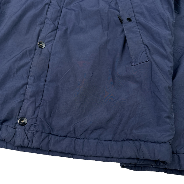 Stone Island Vintage 2003 Navy Quilted Nylon Hooded Jacket - Medium