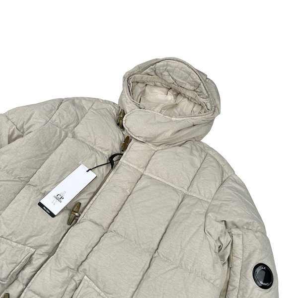 CP Company Sandstone Flatt Nylon Down Filled Lens Viewer Puffer Jacket - Medium, Large