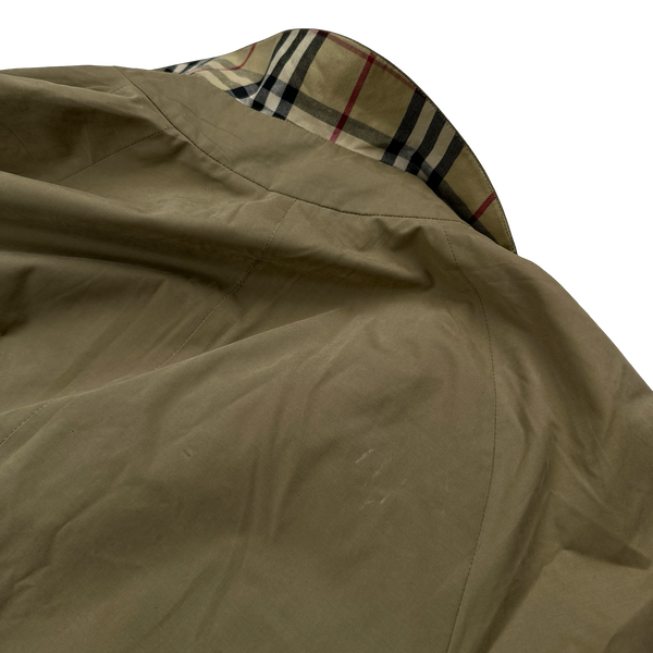 Burberry Nova Check Lined Tan Trench Coat - XL